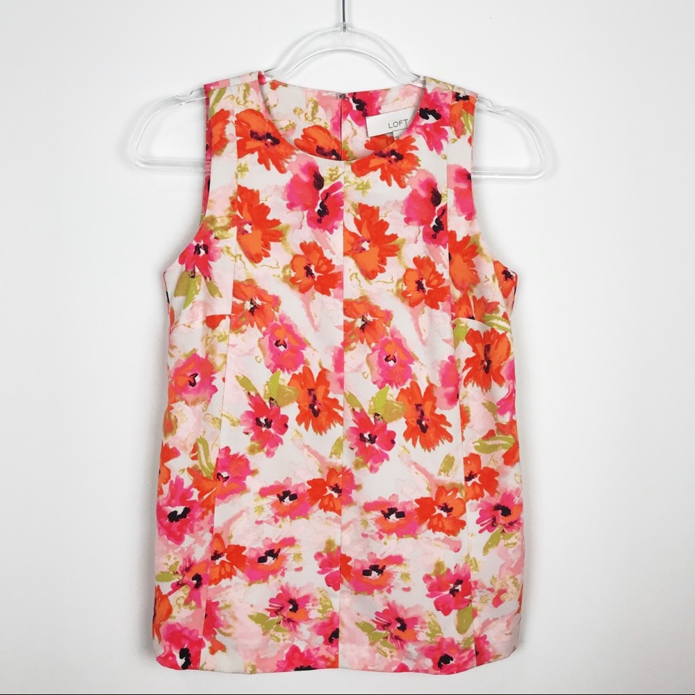 LOFT Floral Sleeveless Top - Picture 1 of 5